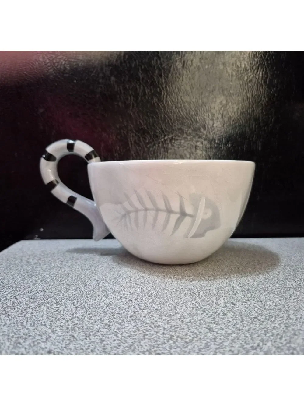 Pier 1 White and Black Cat Themed Mug, One Size